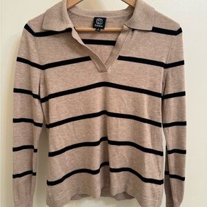 Bobeau Striped Polo Sweater